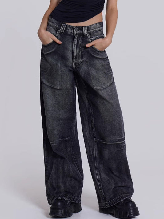 Gradient Wing Print Boyfriend Jeans