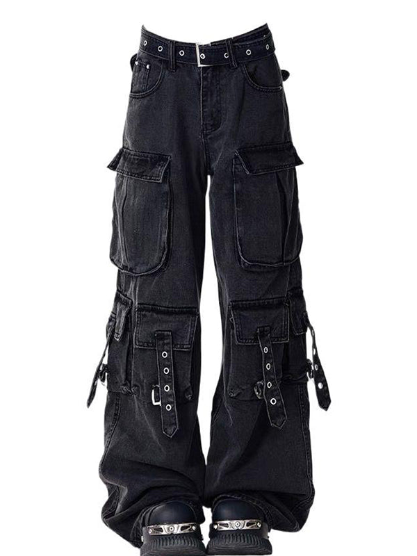 Retro Multi-Pockets Cargo Jeans