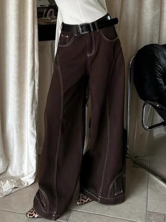 Vintage Brown Wide Leg Boyfriend Jeans