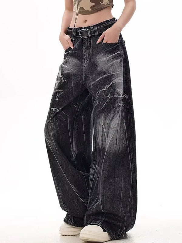 Heavy Distressed Tie-Dye Boyfriend Jeans