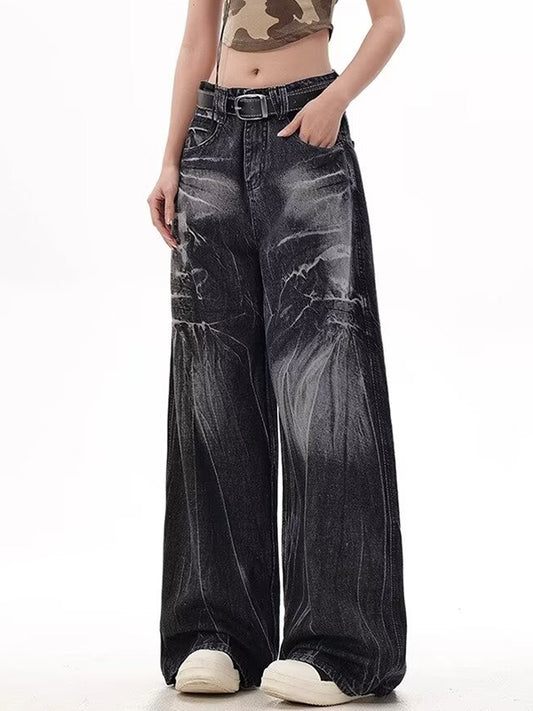 Heavy Distressed Tie-Dye Boyfriend Jeans
