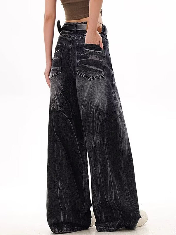Heavy Distressed Tie-Dye Boyfriend Jeans