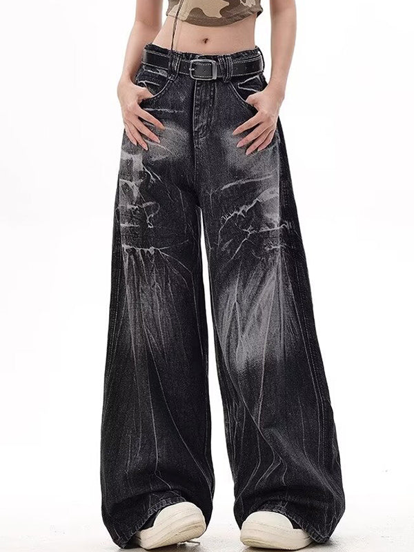Heavy Distressed Tie-Dye Boyfriend Jeans