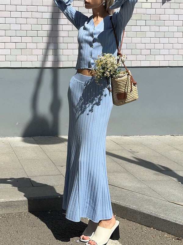 Elegant Vertical Stripes Two Piece Sets
