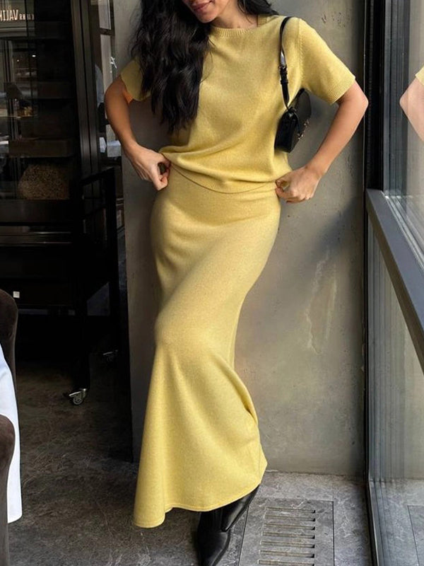 Simple Knitting Two Piece Sets