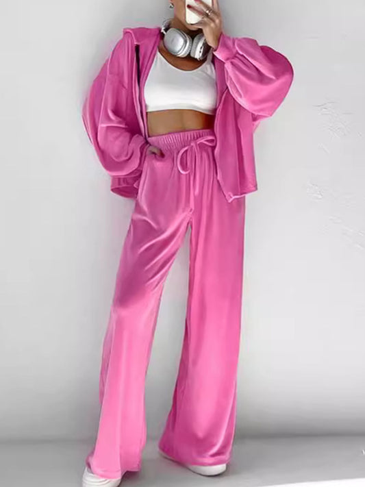 Golden Velvet European Fashion Two Piece Sets