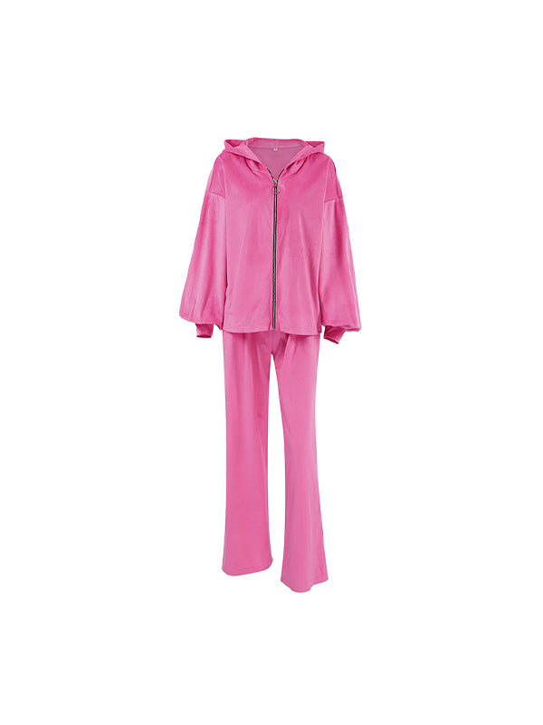 Golden Velvet European Fashion Two Piece Sets