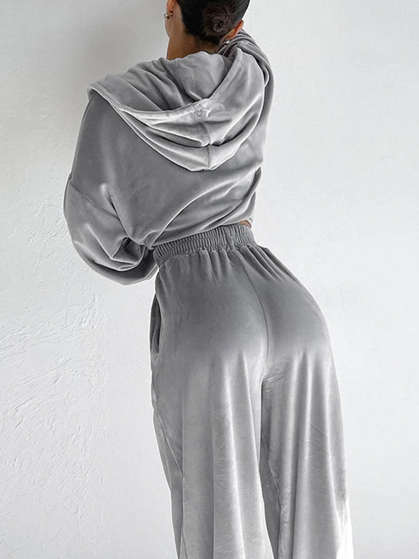 Golden Velvet European Fashion Two Piece Sets