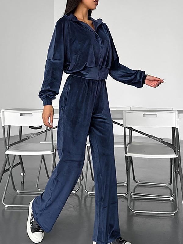 European And Style Small Stand-Up Collar And High Waist Two Piece Sets