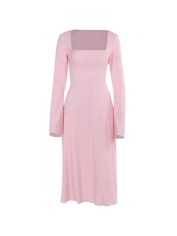 Elegant Slim-Fitting Long Sleeves Maxi Dresses