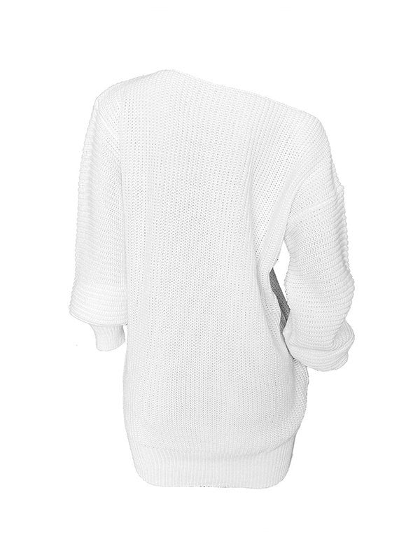 Multi-wear Lantern Sleeve Casual Sweater Dresses