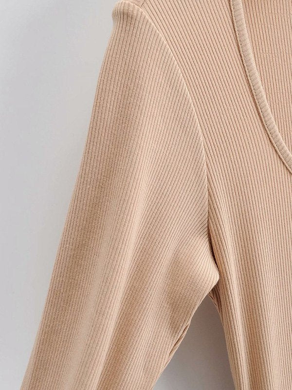 Long Sleeve Ribbed Maxi Dresses