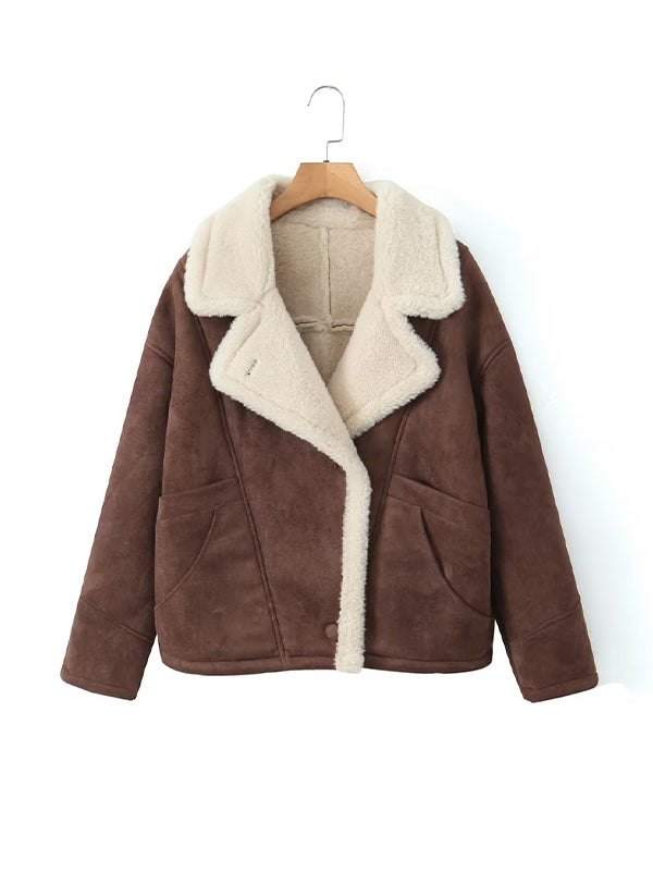 Warm Retro Lambskin Coat Jackets