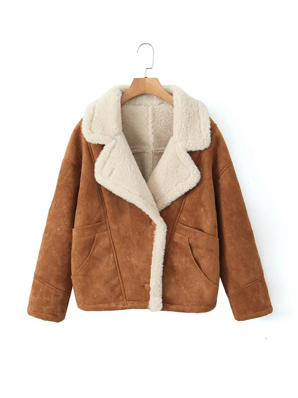 Warm Retro Lambskin Coat Jackets
