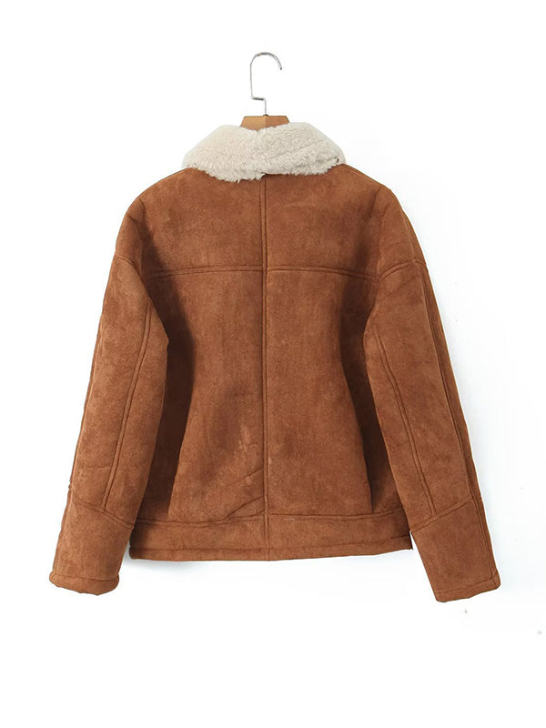 Warm Retro Lambskin Coat Jackets