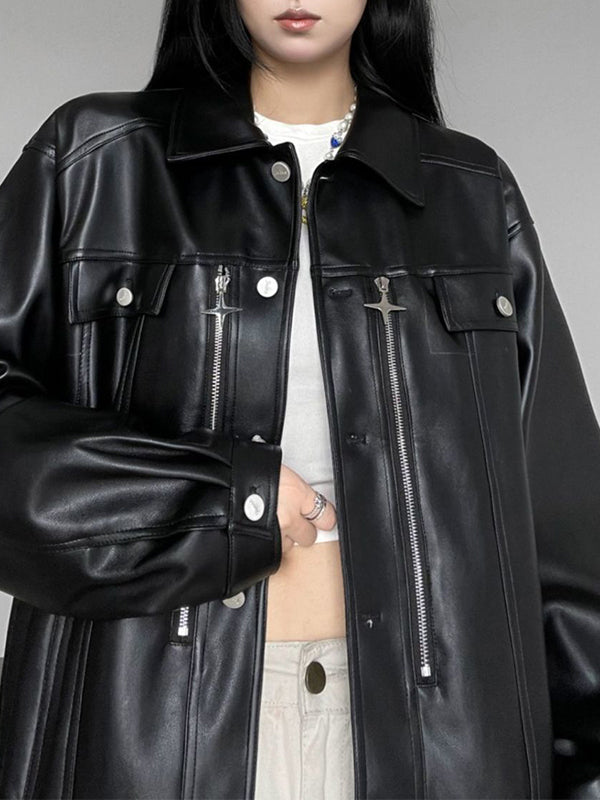 Retro Pu Leather Jacket