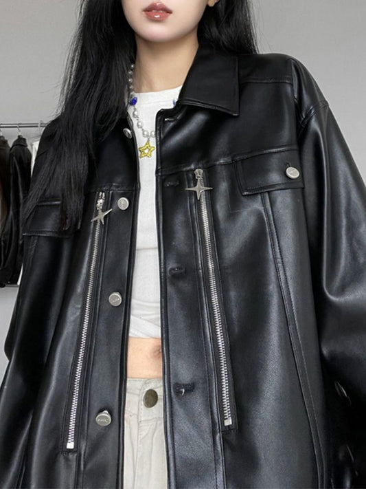 Retro Pu Leather Jacket