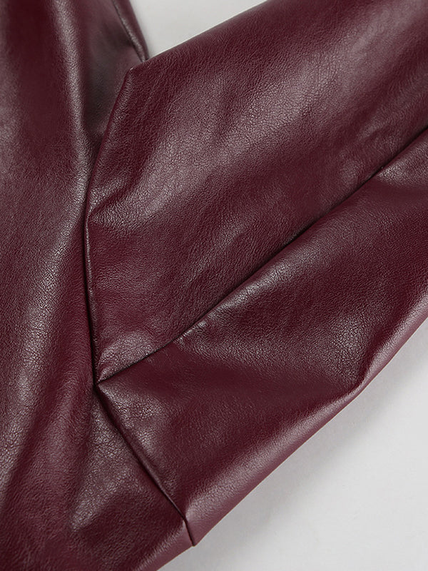 Large Lapel Leather Loose Jacket