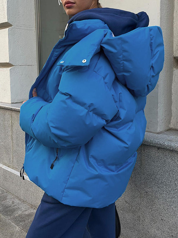 Multicolor Hooded Puffer Jacket