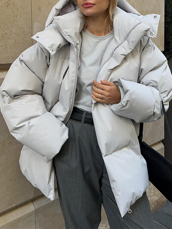 Multicolor Hooded Puffer Jacket