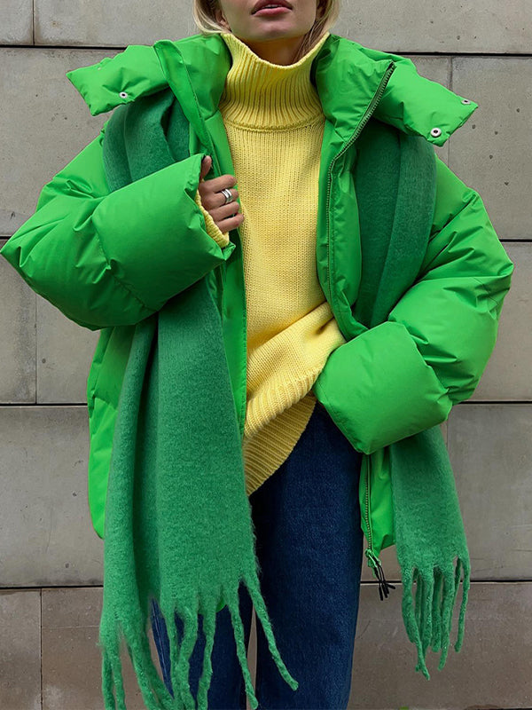 Multicolor Hooded Puffer Jacket