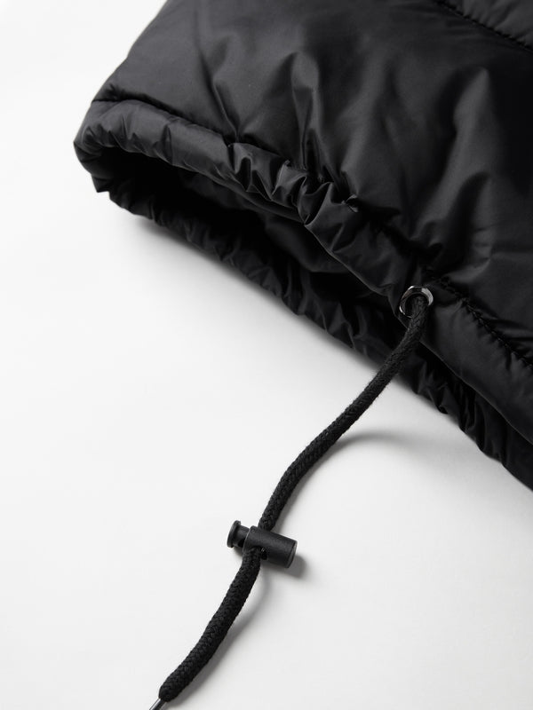 Solid Drawstring Hem Short Puffer Jacket