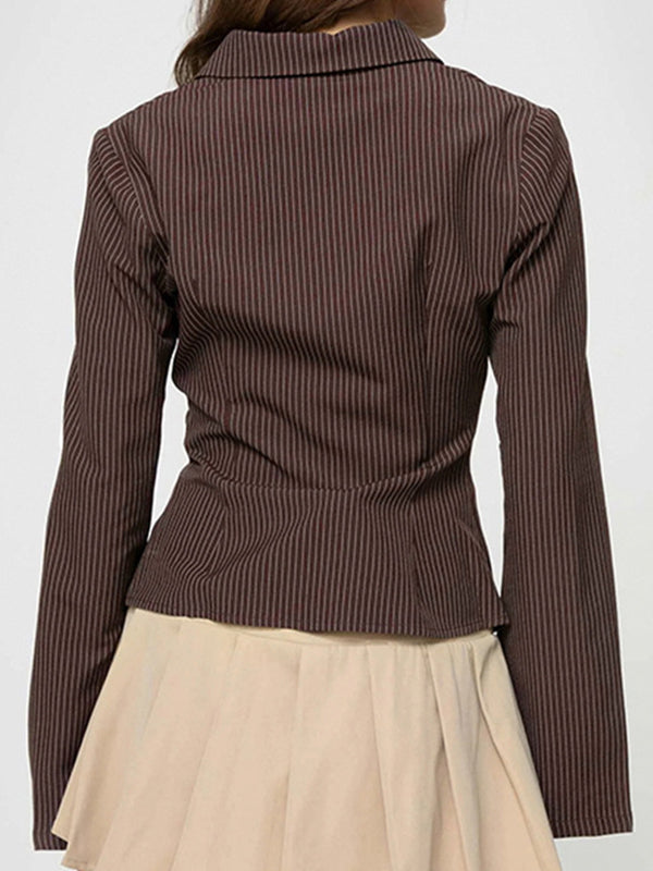 Stripe Print Long Sleeves Shirts