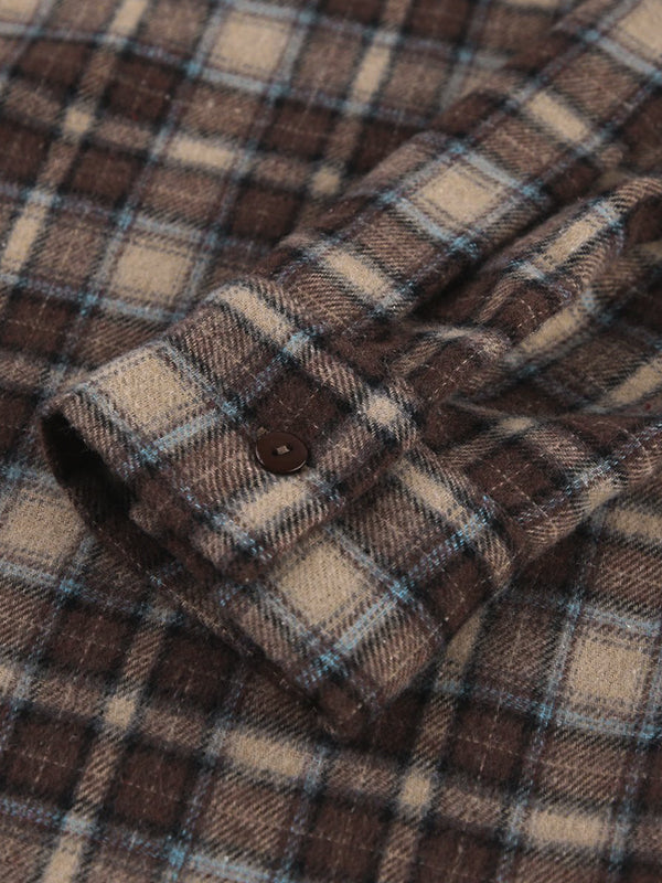 Vintage Plaid Print Long Sleeve Shirts