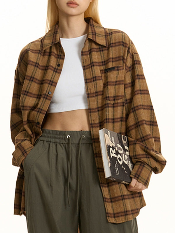 Versatile Checkered Long Sleeve Shirts