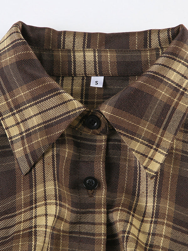 Plaid Print Short Sleeves Shirts