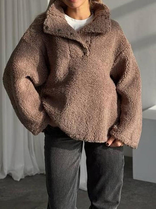 Shearling Collar Oversized Sweaters