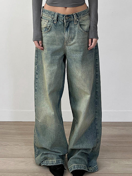 Loose And Thin Solid Colour Boyfriend Jeans
