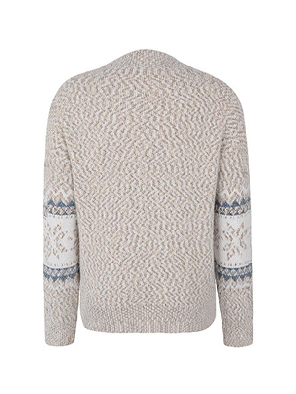 Snowflake Jacquard Mock Neck Sweaters