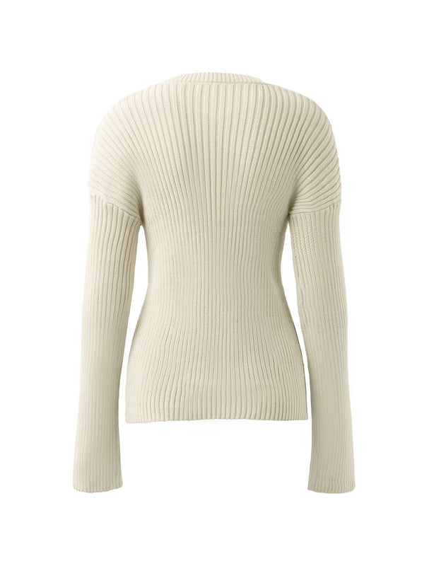 V Neck Stripe Print Sweater