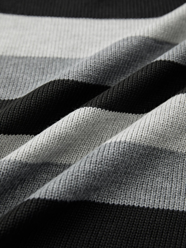 Stripe Button Decor Knit Sweaters