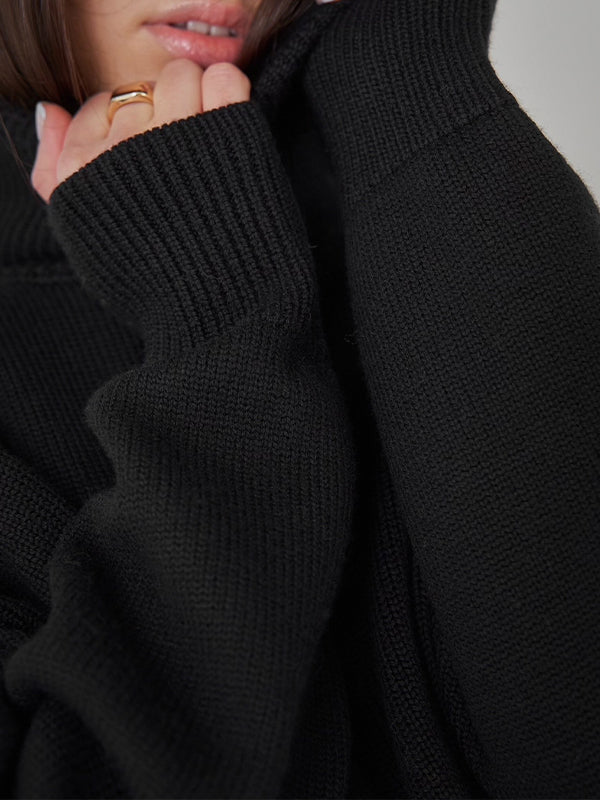 Basic Solid Turtleneck Pullover Knit Sweaters