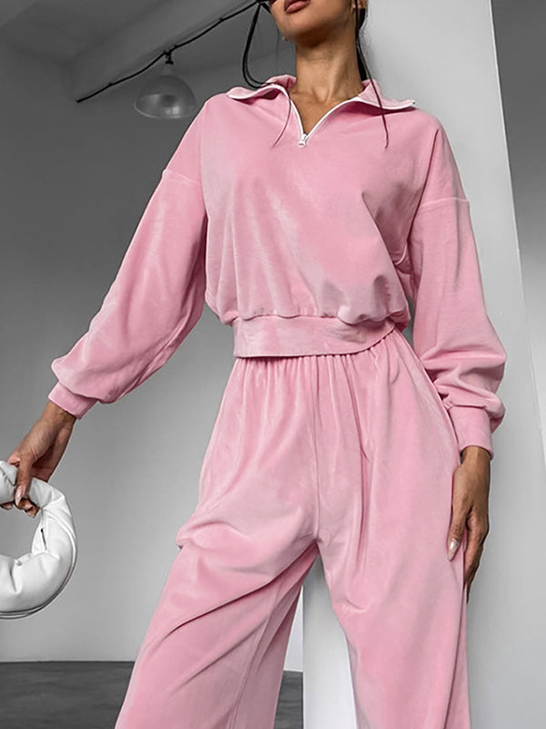 Versatile And Personalized Pink Fashion Two Piece Sets
