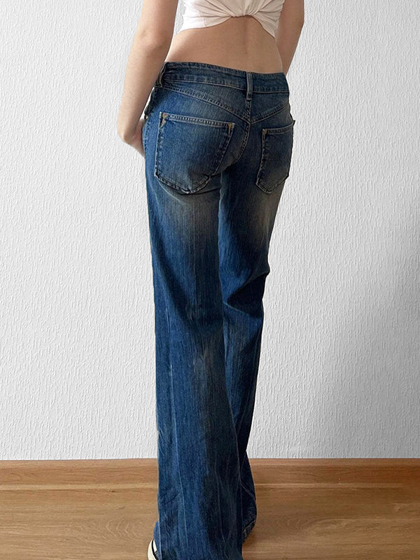 Basic Washed Aged Boyfriend Jeans