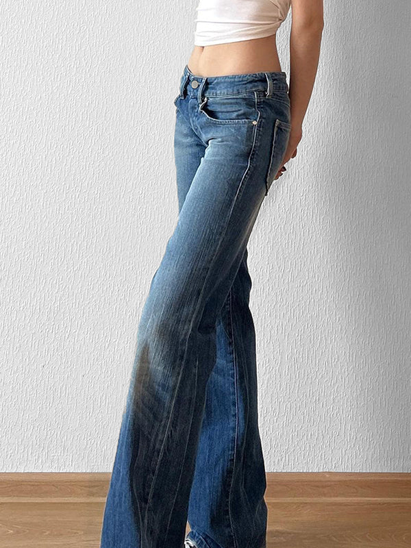 Basic Washed Aged Boyfriend Jeans