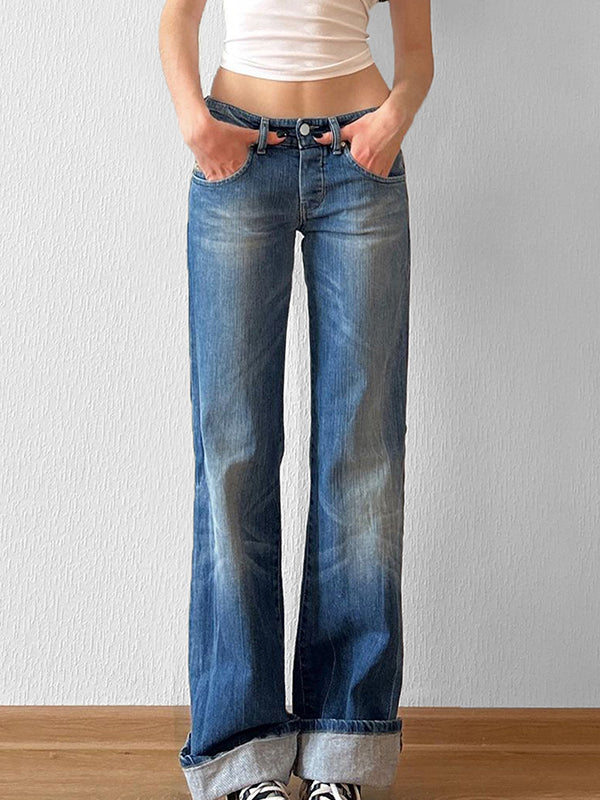 Basic Washed Aged Boyfriend Jeans