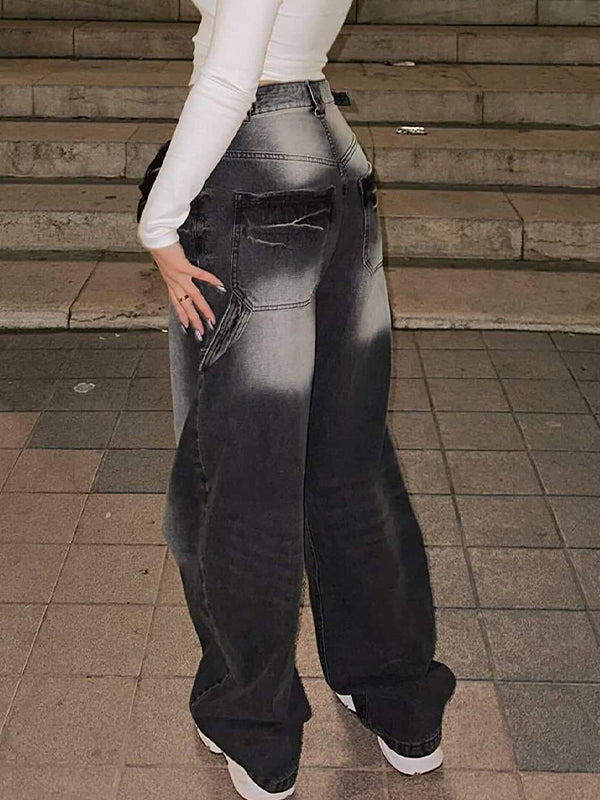 Heavy Duty Washed Loose Boyfriend Jeans