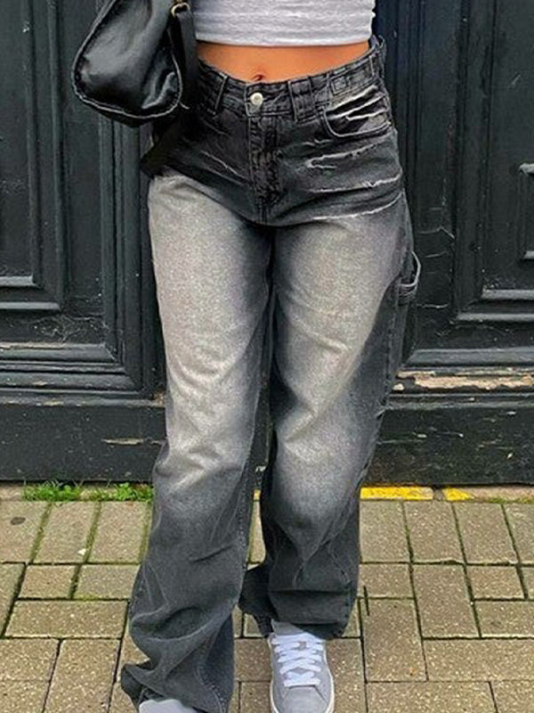 Heavy Duty Washed Loose Boyfriend Jeans