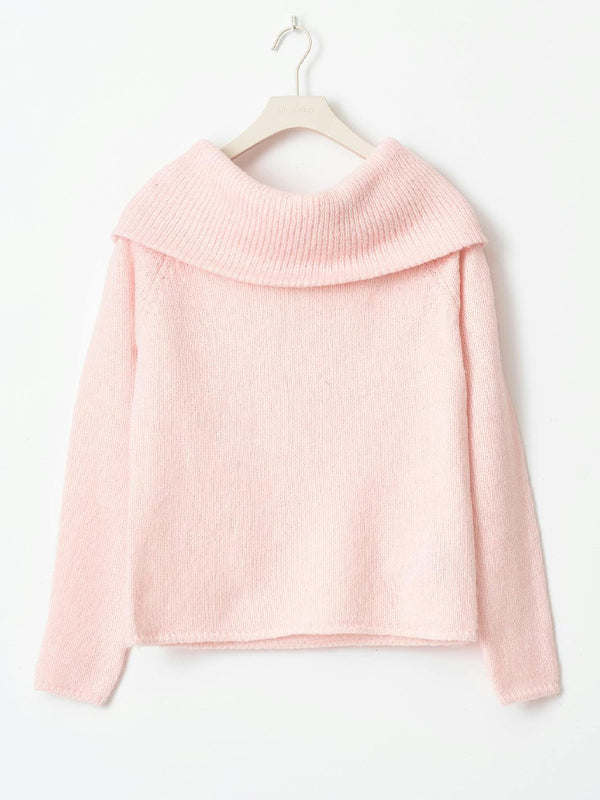 Solid Color Off Shoulder Oversized Sweaters
