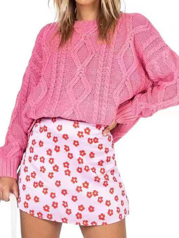 Solid Color Oversized Sweaters