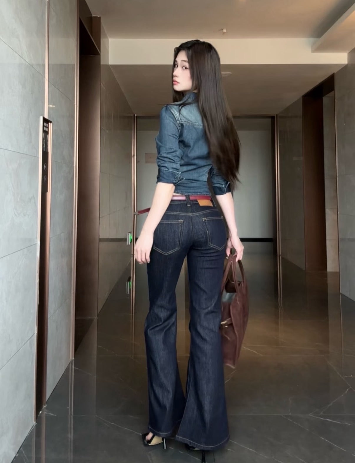 Elegant Slim-Fit Denim Shirts