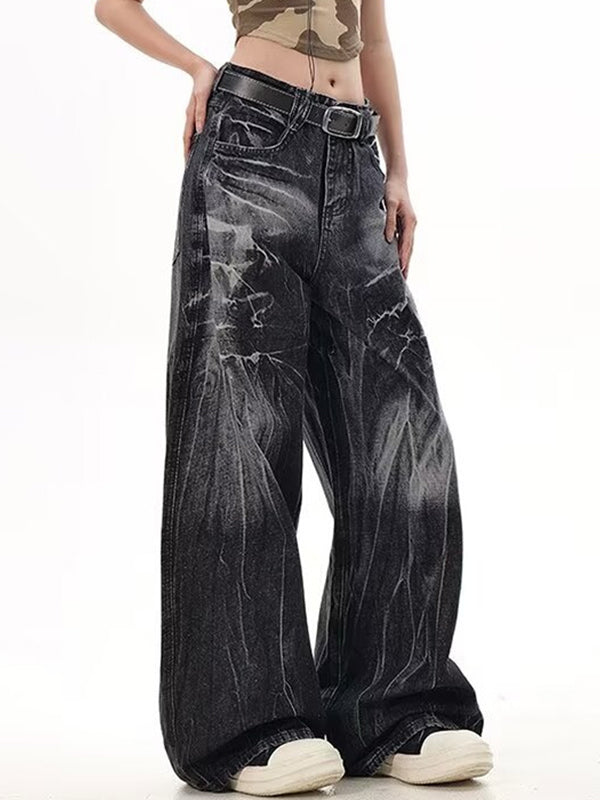 Heavy Distressed Tie-Dye Boyfriend Jeans