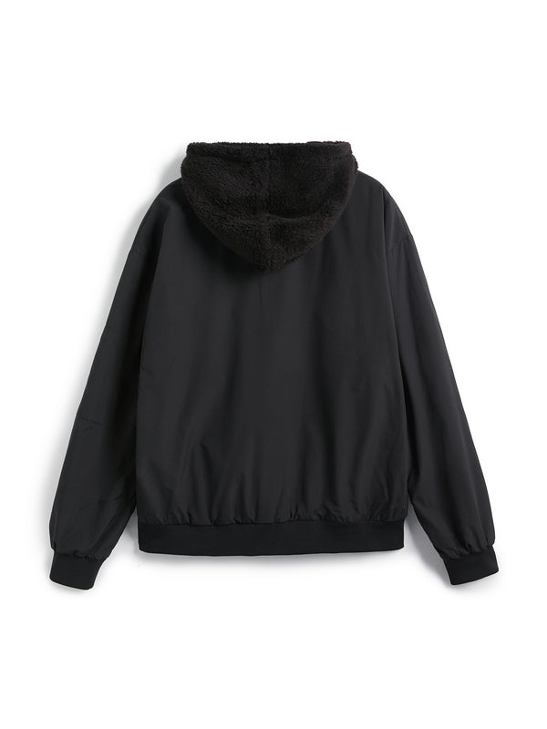 Reversible Oversize Fleece Hooded Jacket