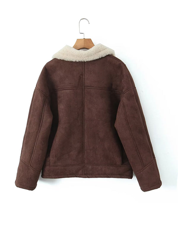 Warm Retro Lambskin Coat Jackets