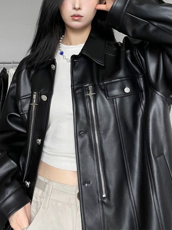 Retro Pu Leather Jacket