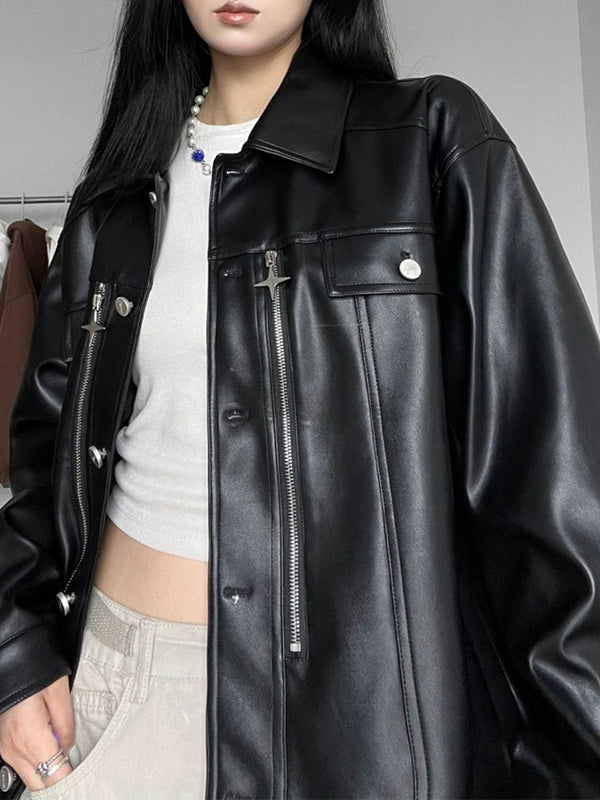 Retro Pu Leather Jacket
